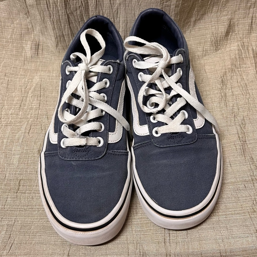 Vans Blue and White Old Skool Canvas Sneakers US SIZE 8.5 - Picture 5 of 8